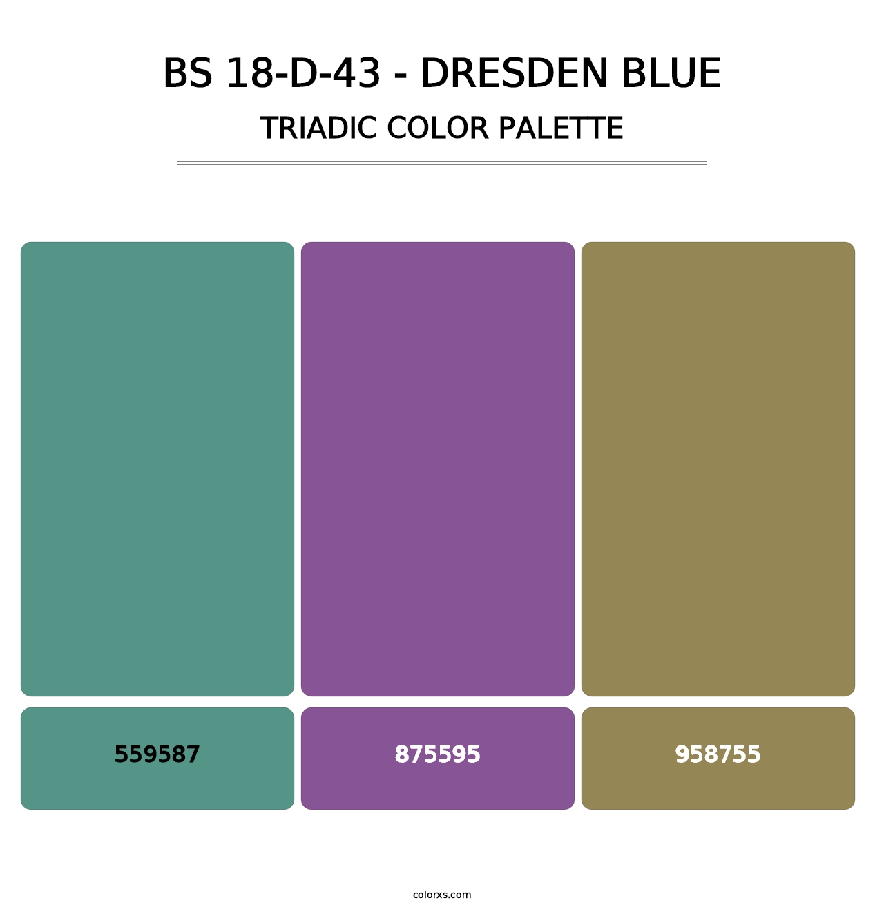 BS 18-D-43 - Dresden Blue - Triadic Color Palette