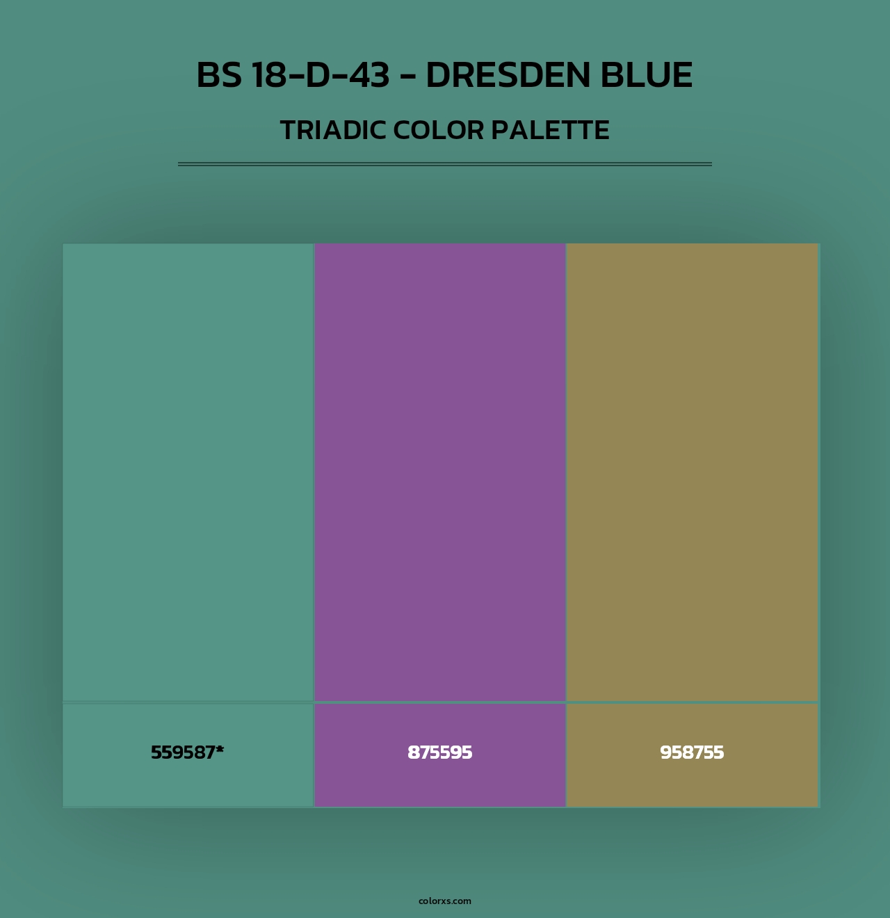 BS 18-D-43 - Dresden Blue - Triadic Color Palette