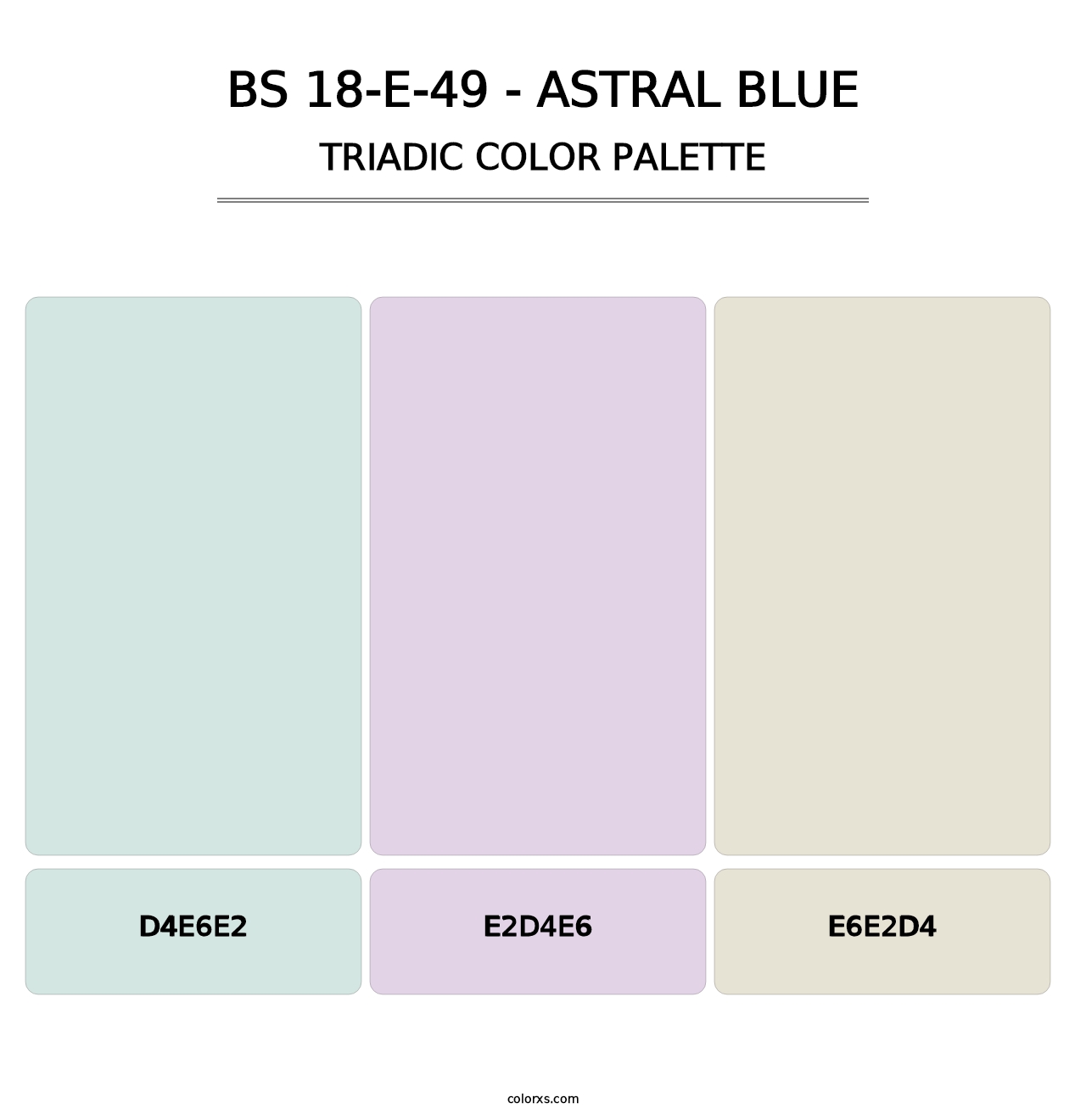 BS 18-E-49 - Astral Blue - Triadic Color Palette