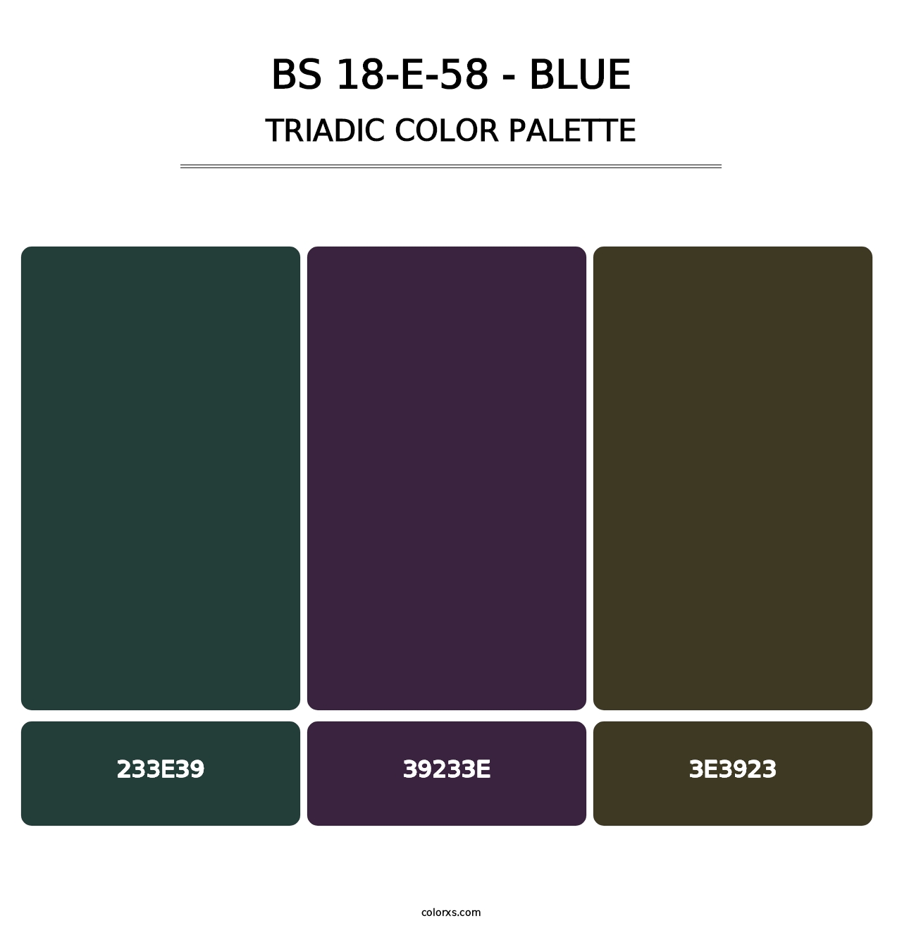 BS 18-E-58 - Blue - Triadic Color Palette