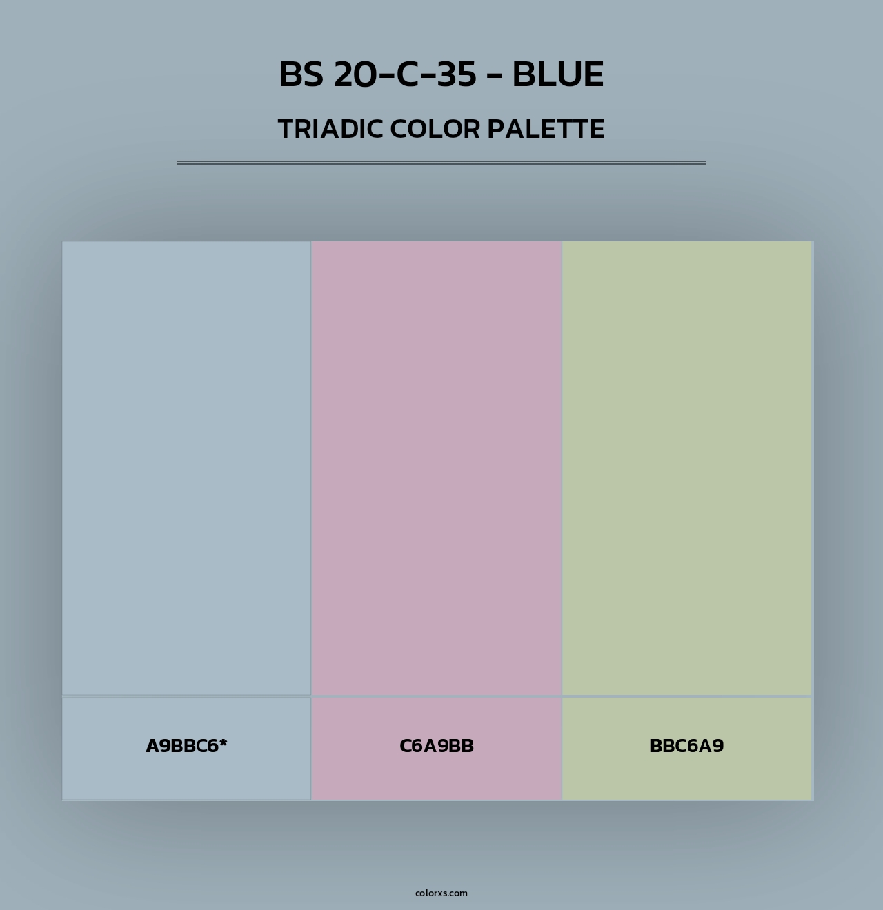 BS 20-C-35 - Blue - Triadic Color Palette