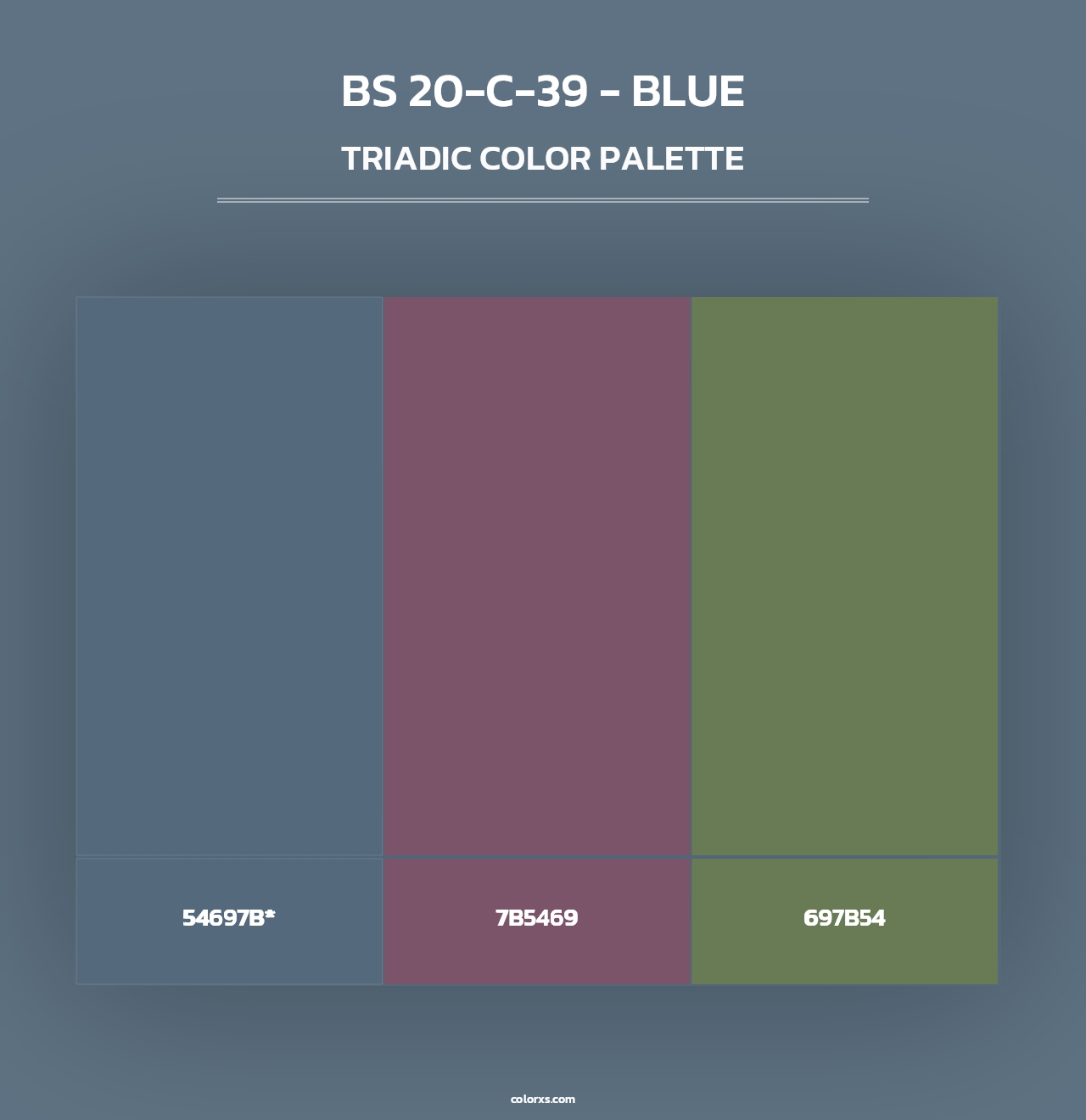 BS 20-C-39 - Blue - Triadic Color Palette