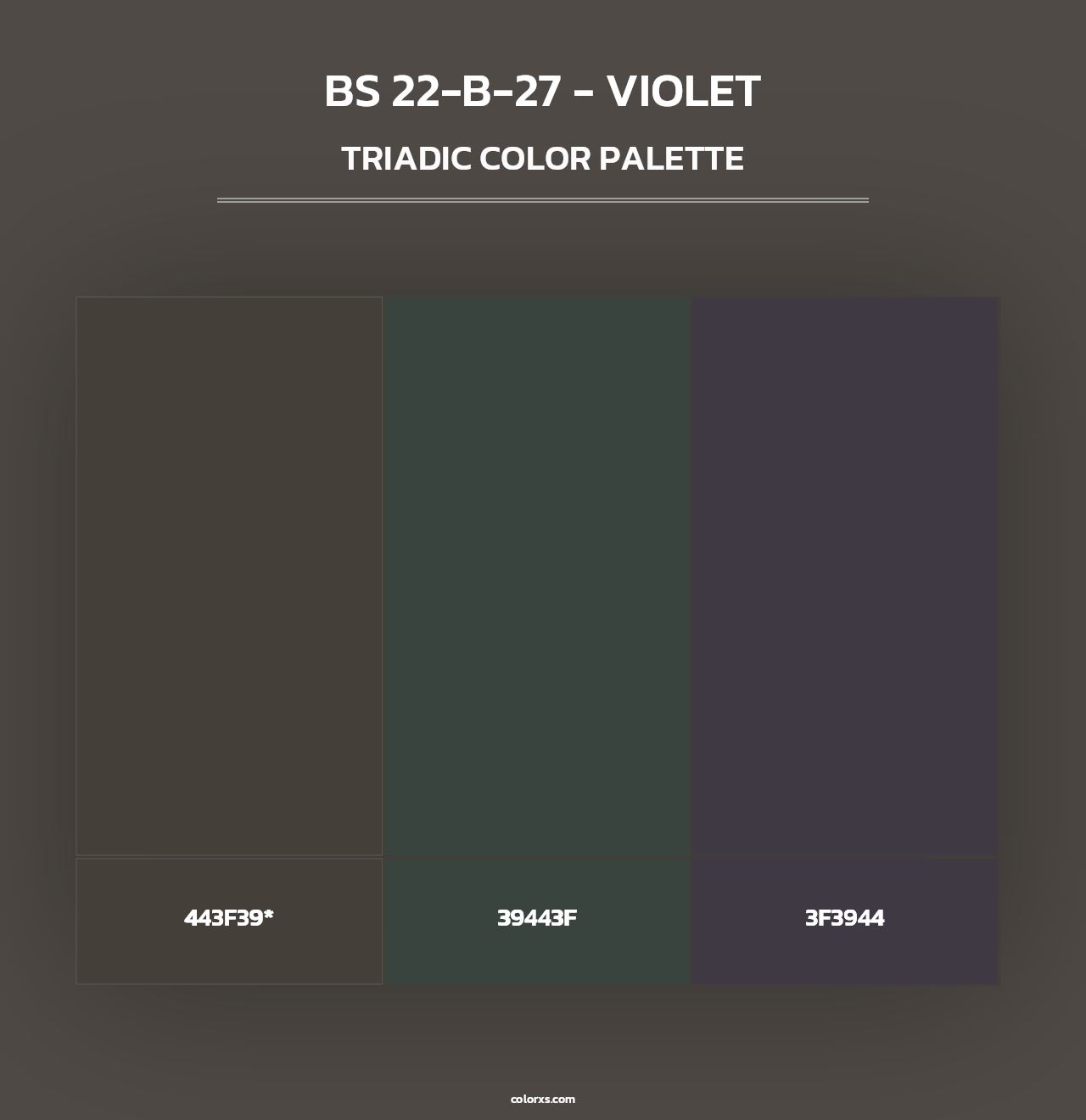 BS 22-B-27 - Violet - Triadic Color Palette