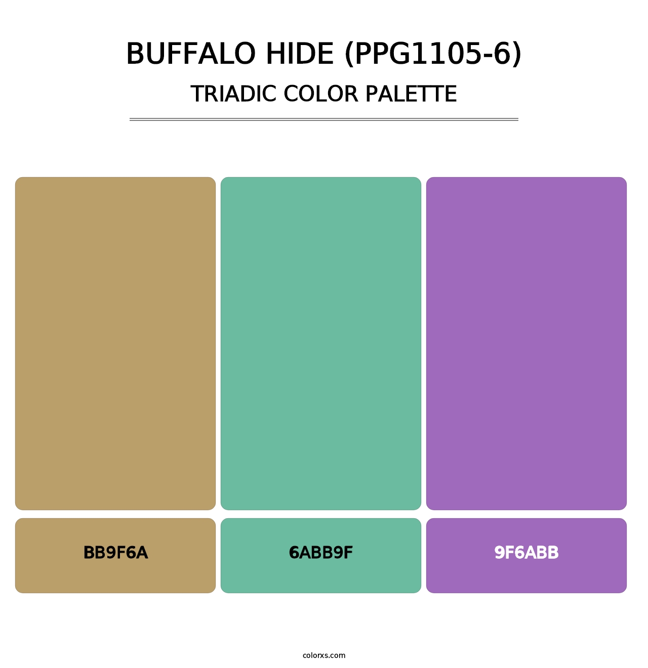 Buffalo Hide (PPG1105-6) - Triadic Color Palette