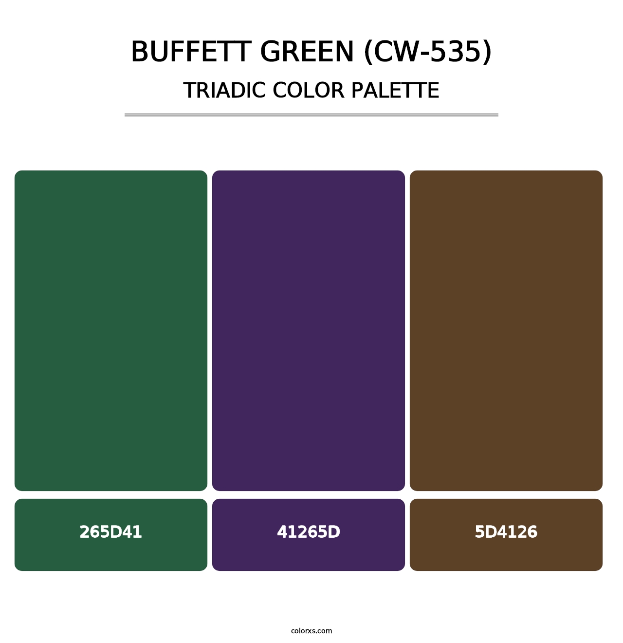 Buffett Green (CW-535) - Triadic Color Palette
