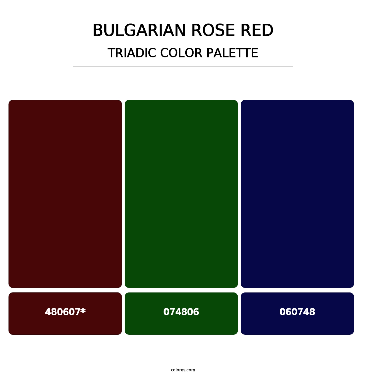 Bulgarian Rose Red - Triadic Color Palette