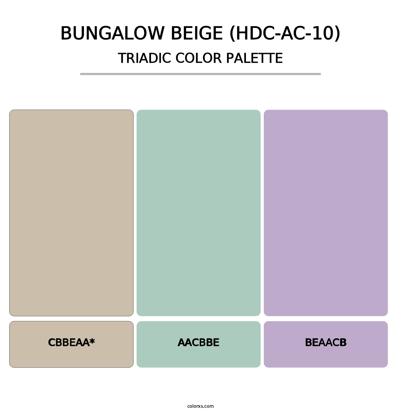 Bungalow Beige (HDC-AC-10) - Triadic Color Palette