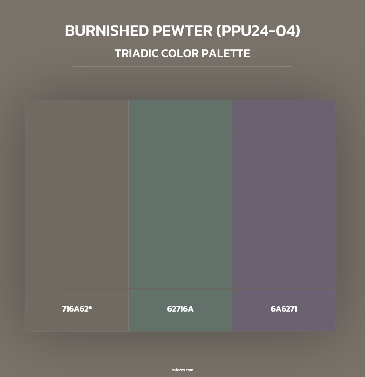 Burnished Pewter (PPU24-04) - Triadic Color Palette