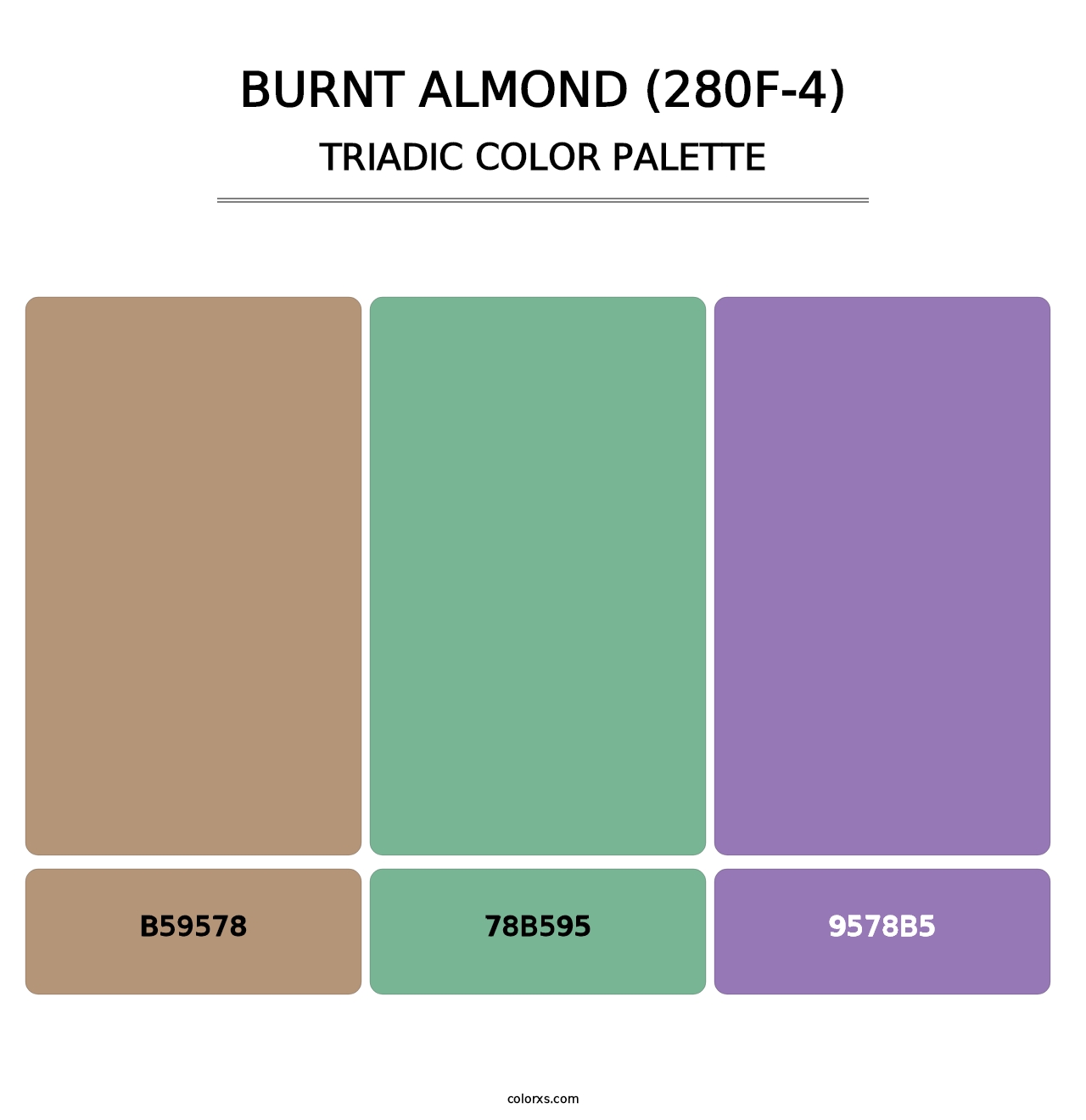 Burnt Almond (280F-4) - Triadic Color Palette