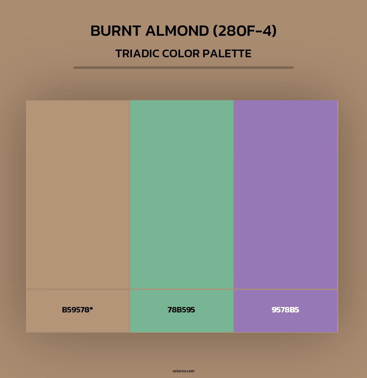 Burnt Almond (280F-4) - Triadic Color Palette