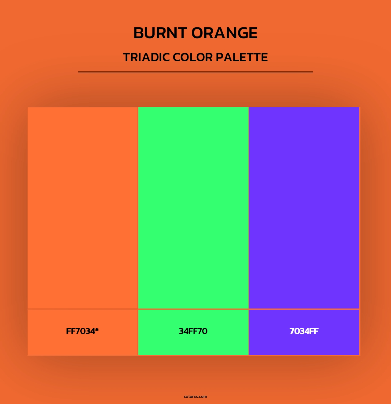 Burnt Orange - Triadic Color Palette