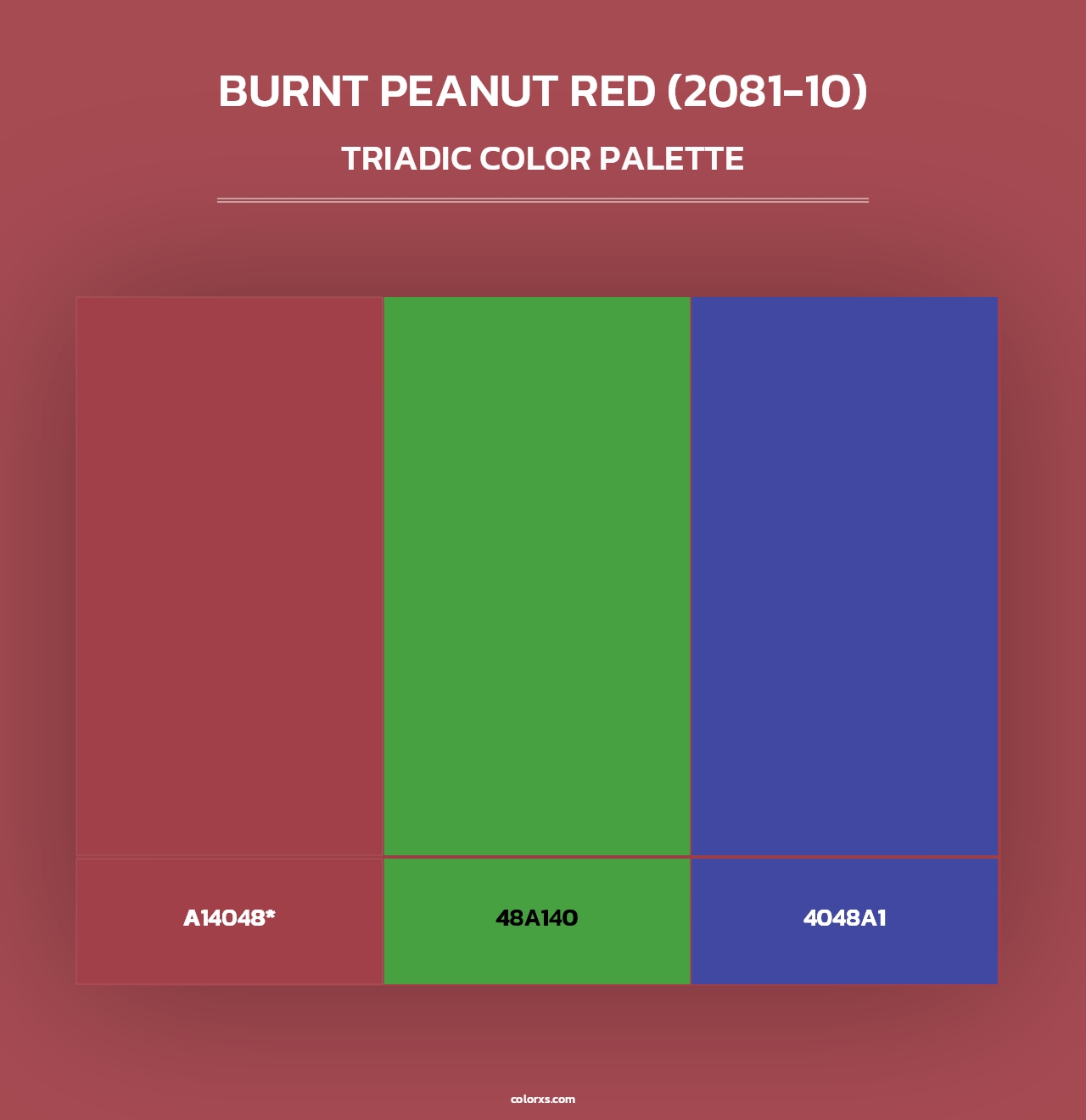 Burnt Peanut Red (2081-10) - Triadic Color Palette