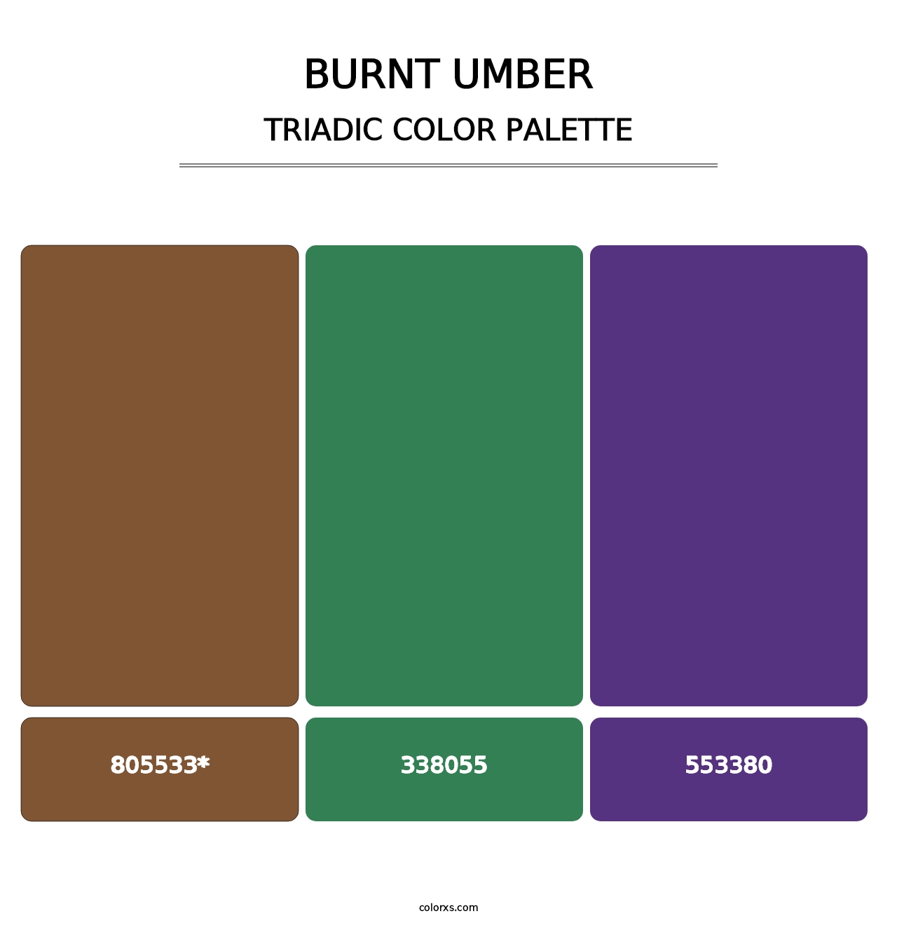 Burnt Umber - Triadic Color Palette