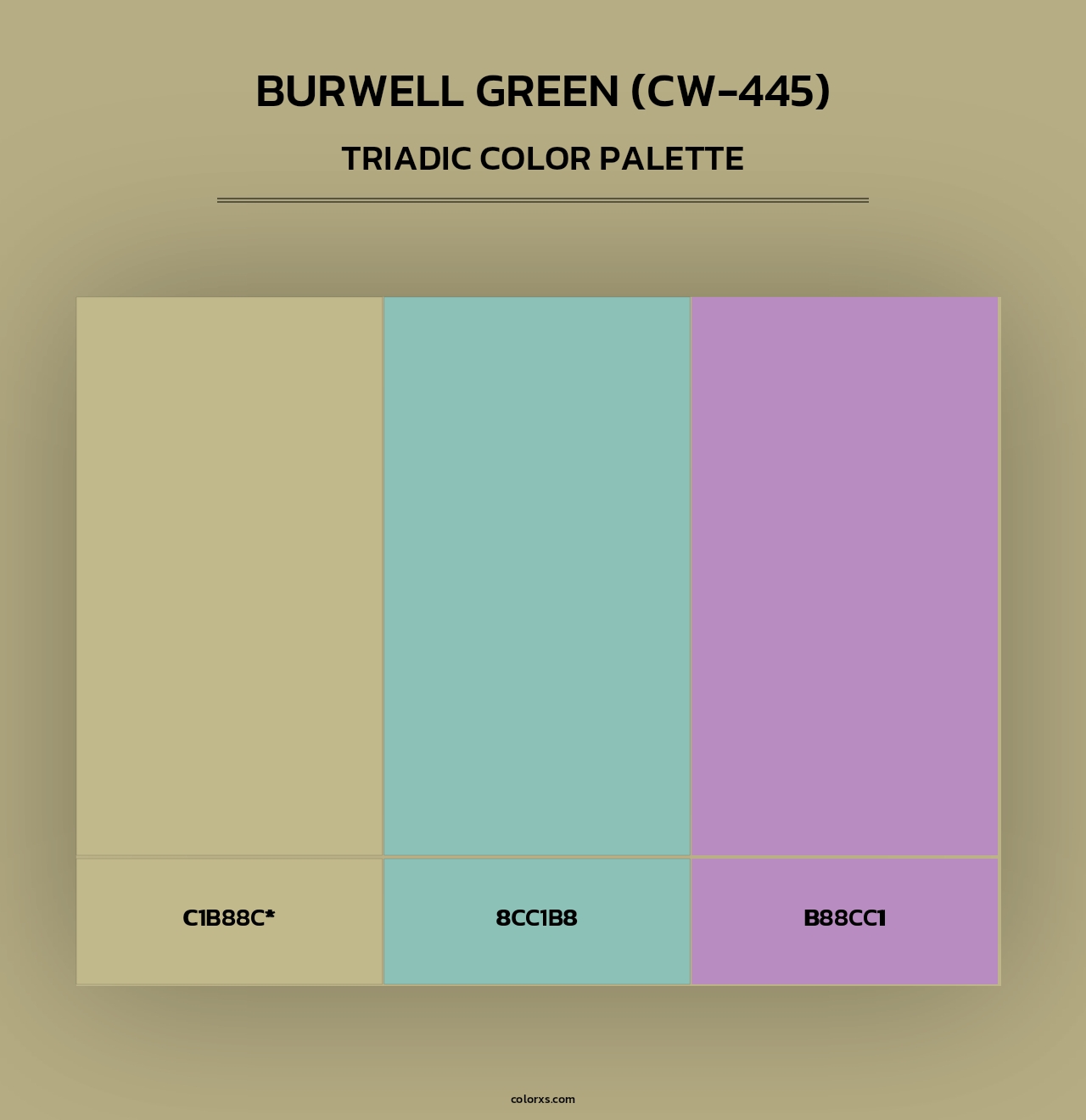 Burwell Green (CW-445) - Triadic Color Palette