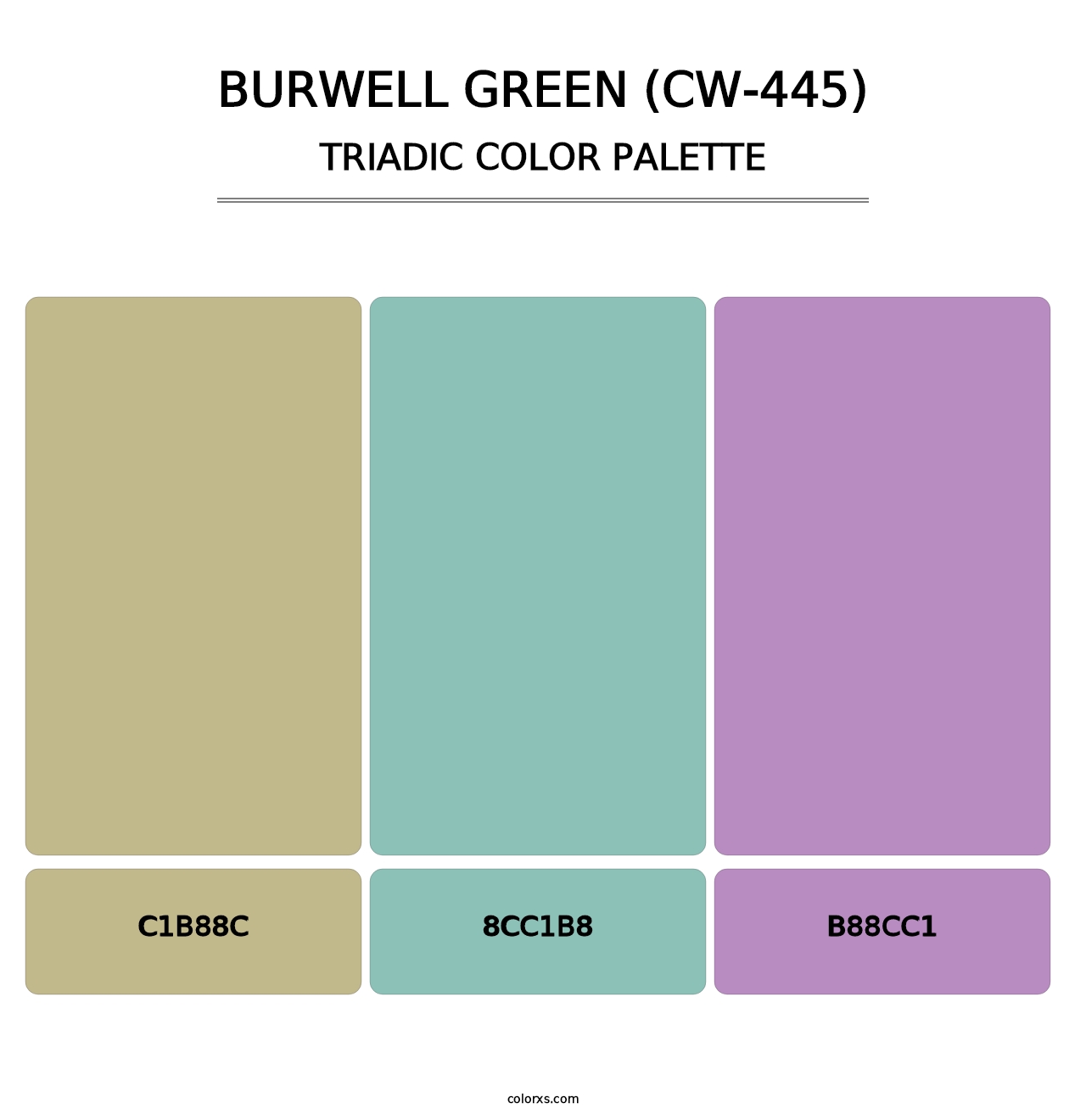 Burwell Green (CW-445) - Triadic Color Palette