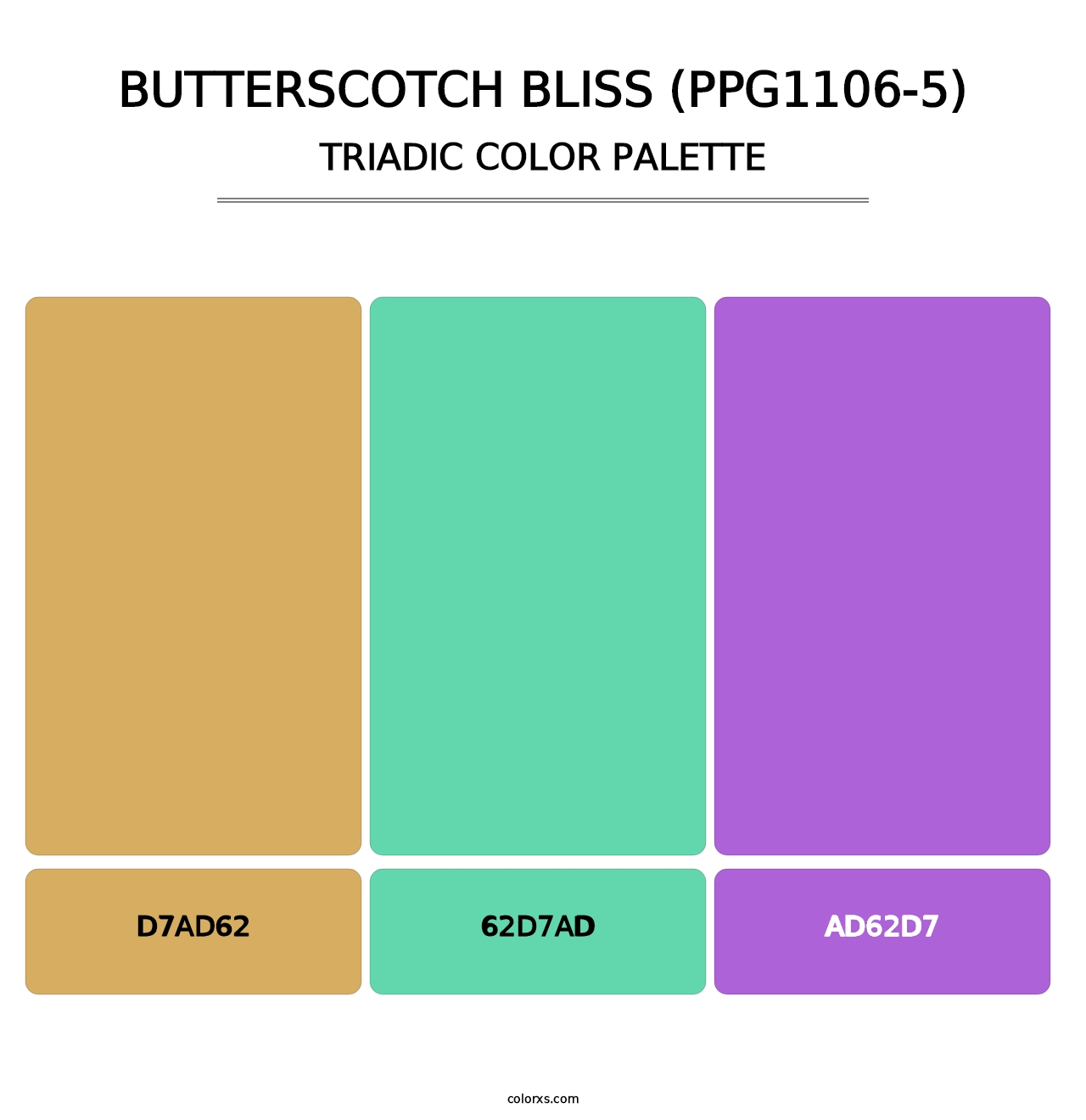 Butterscotch Bliss (PPG1106-5) - Triadic Color Palette