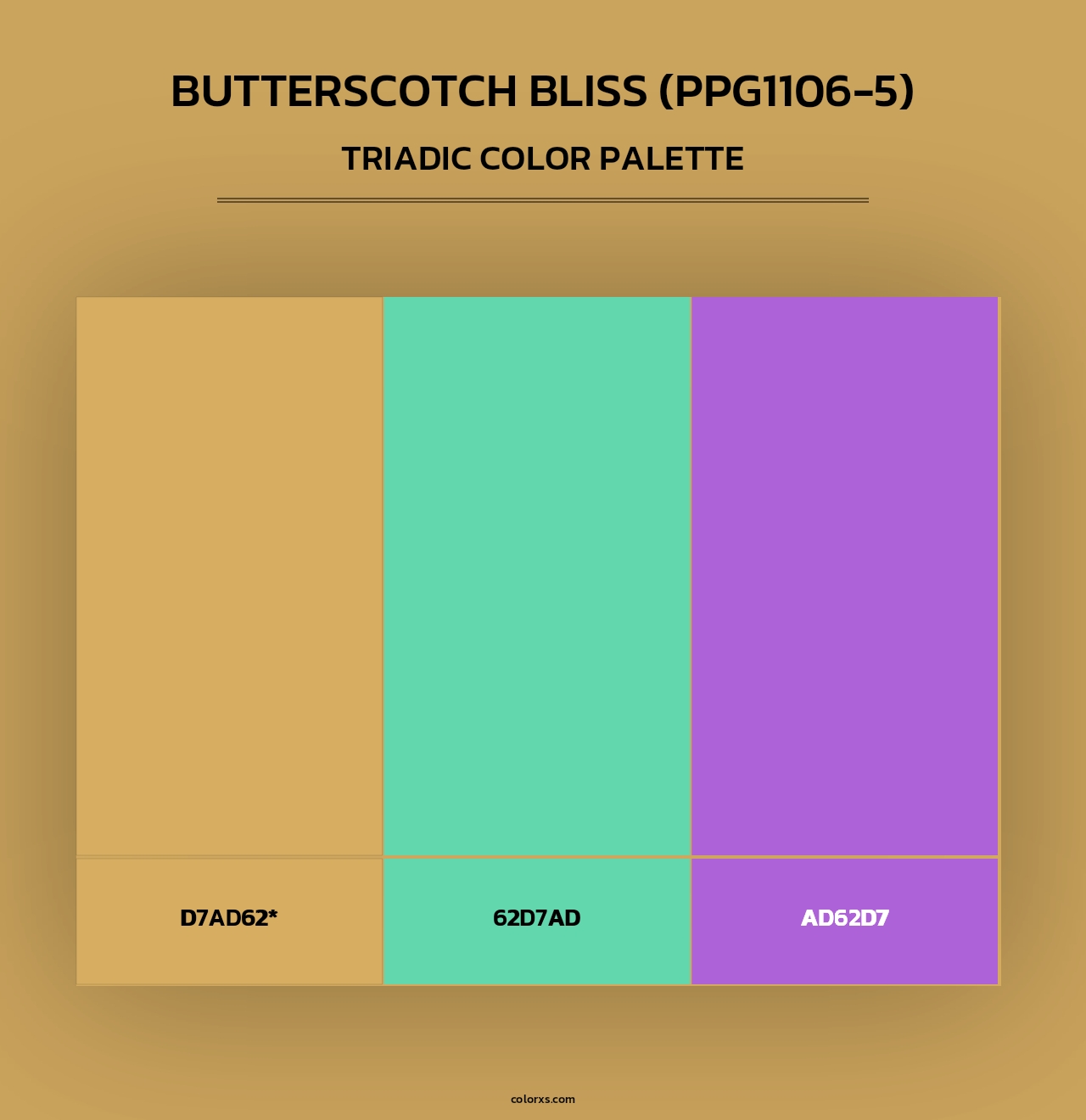 Butterscotch Bliss (PPG1106-5) - Triadic Color Palette