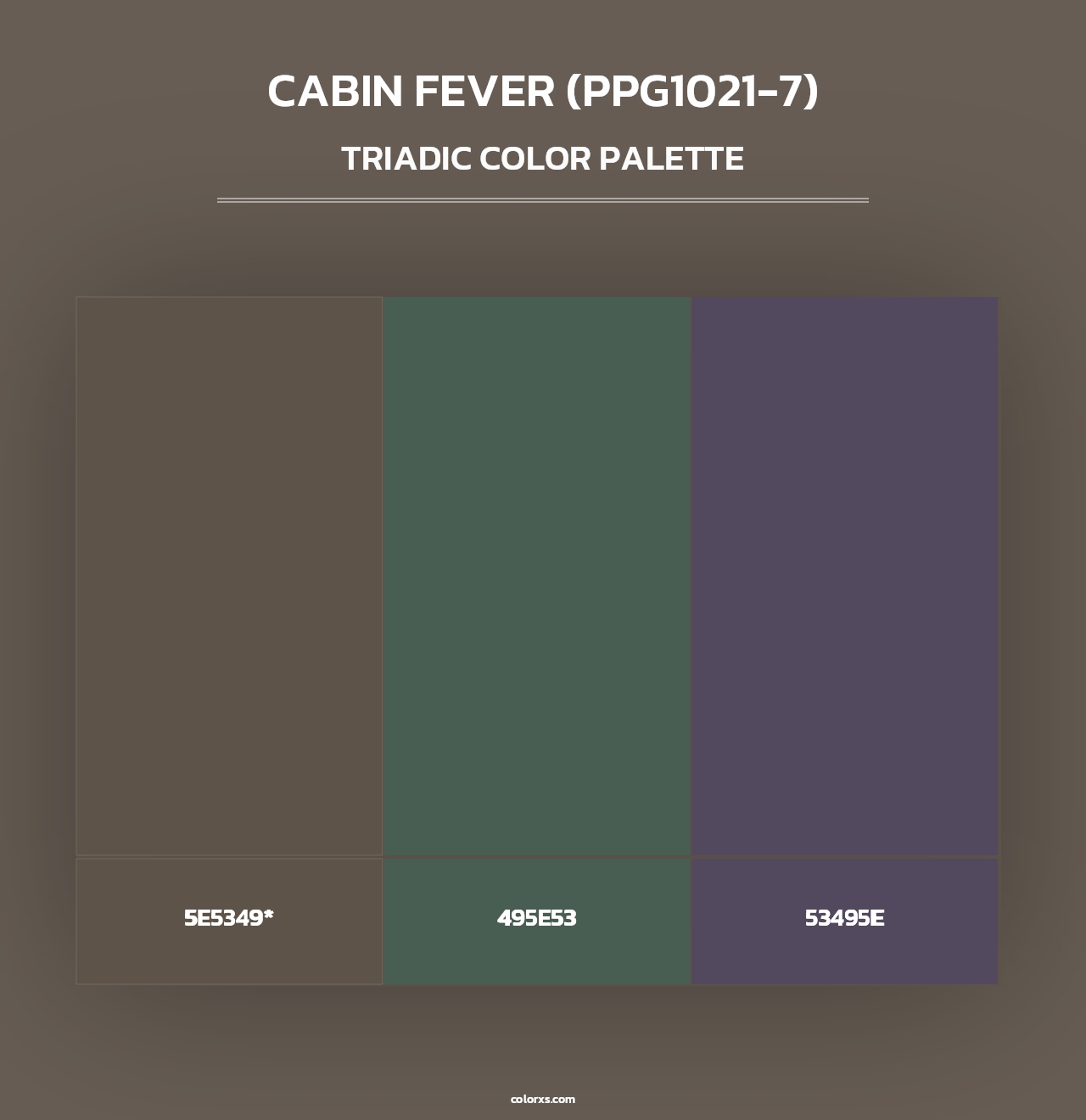 Cabin Fever (PPG1021-7) - Triadic Color Palette