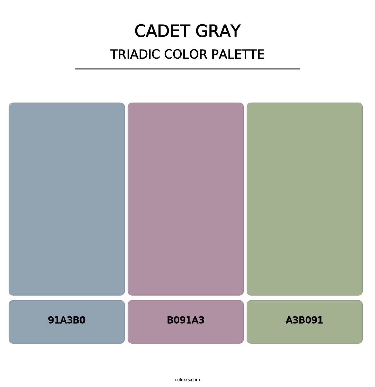 Cadet Gray - Triadic Color Palette