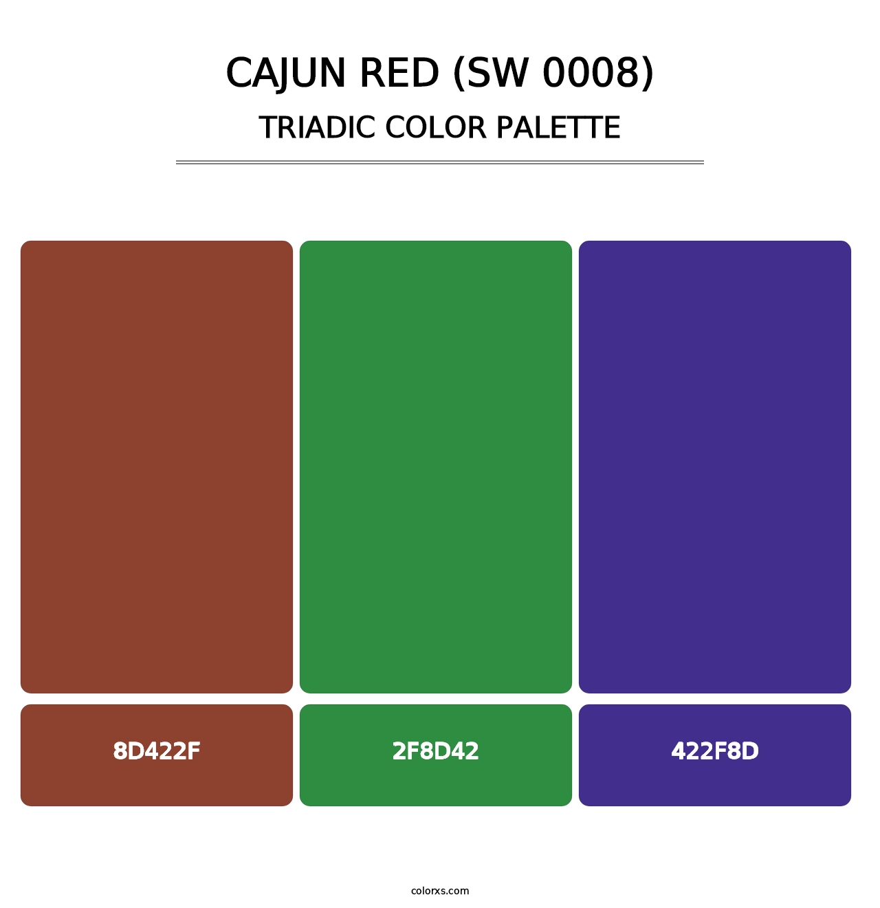 Cajun Red (SW 0008) - Triadic Color Palette