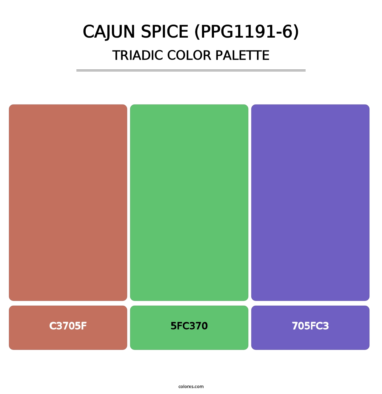 Cajun Spice (PPG1191-6) - Triadic Color Palette