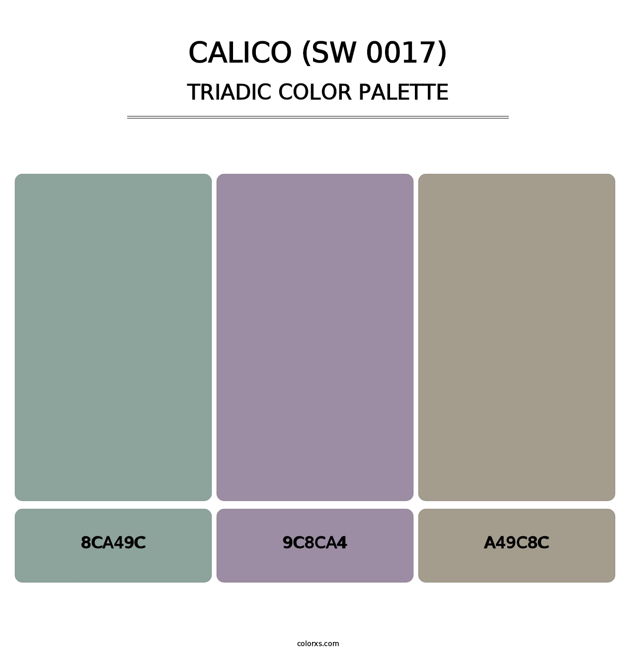Calico (SW 0017) - Triadic Color Palette