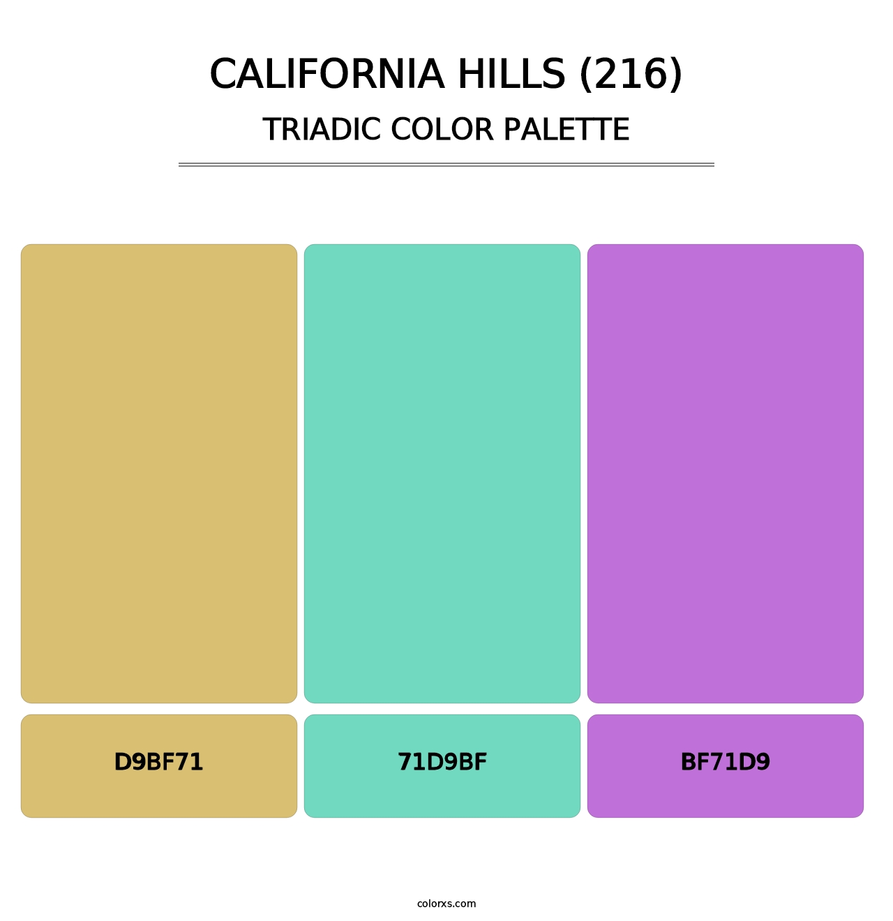 California Hills (216) - Triadic Color Palette