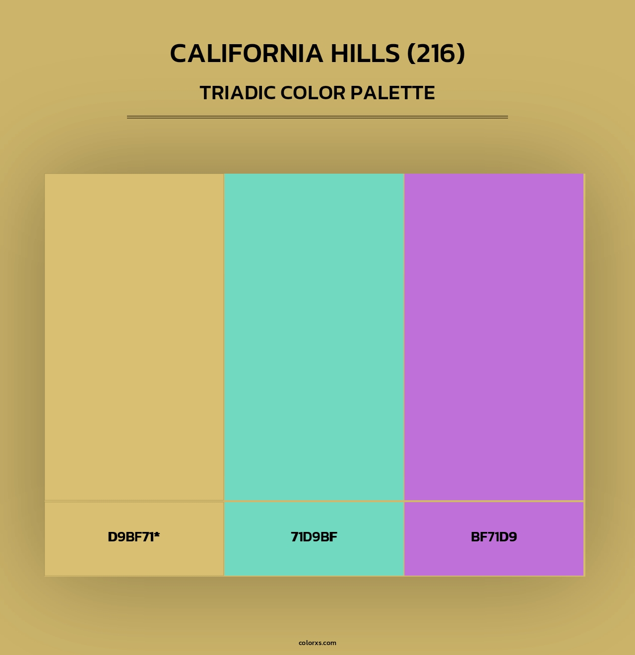 California Hills (216) - Triadic Color Palette