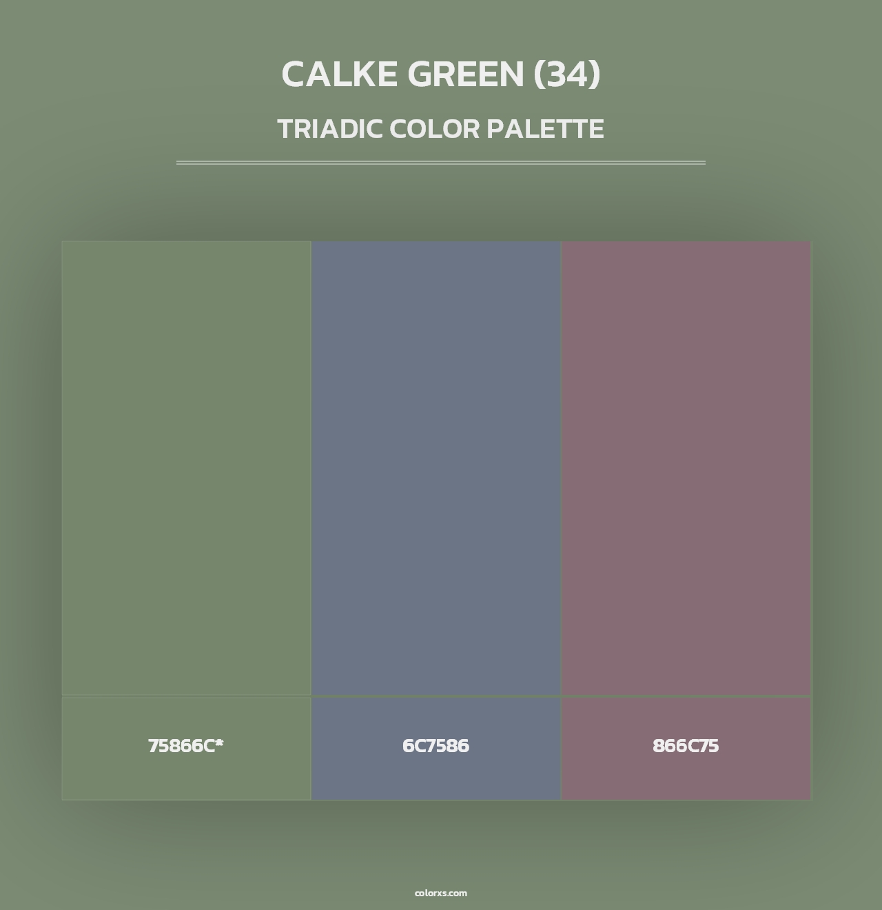 Calke Green (34) - Triadic Color Palette