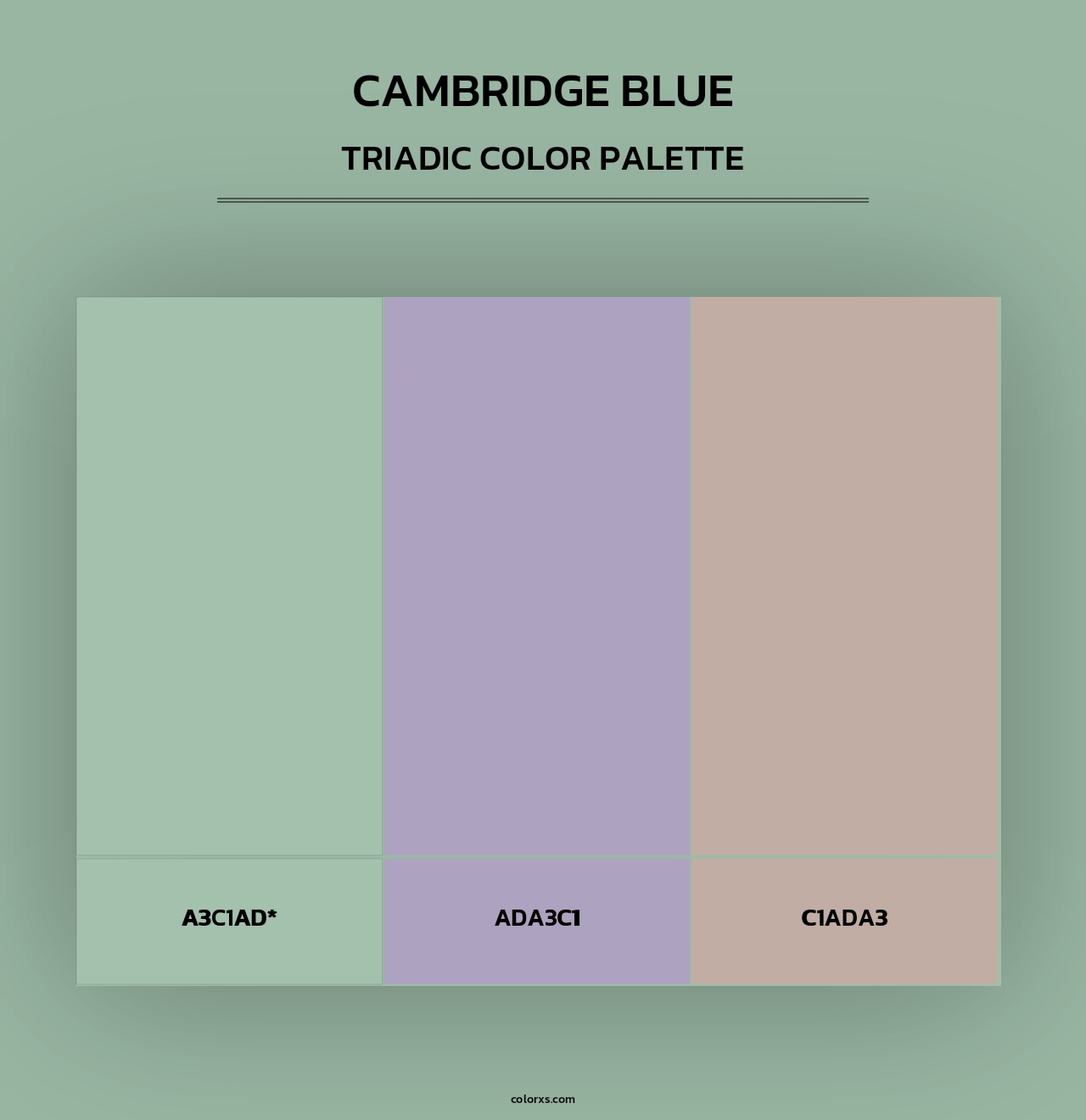 Cambridge Blue - Triadic Color Palette