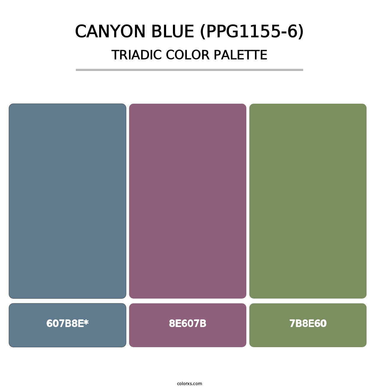 Canyon Blue (PPG1155-6) - Triadic Color Palette