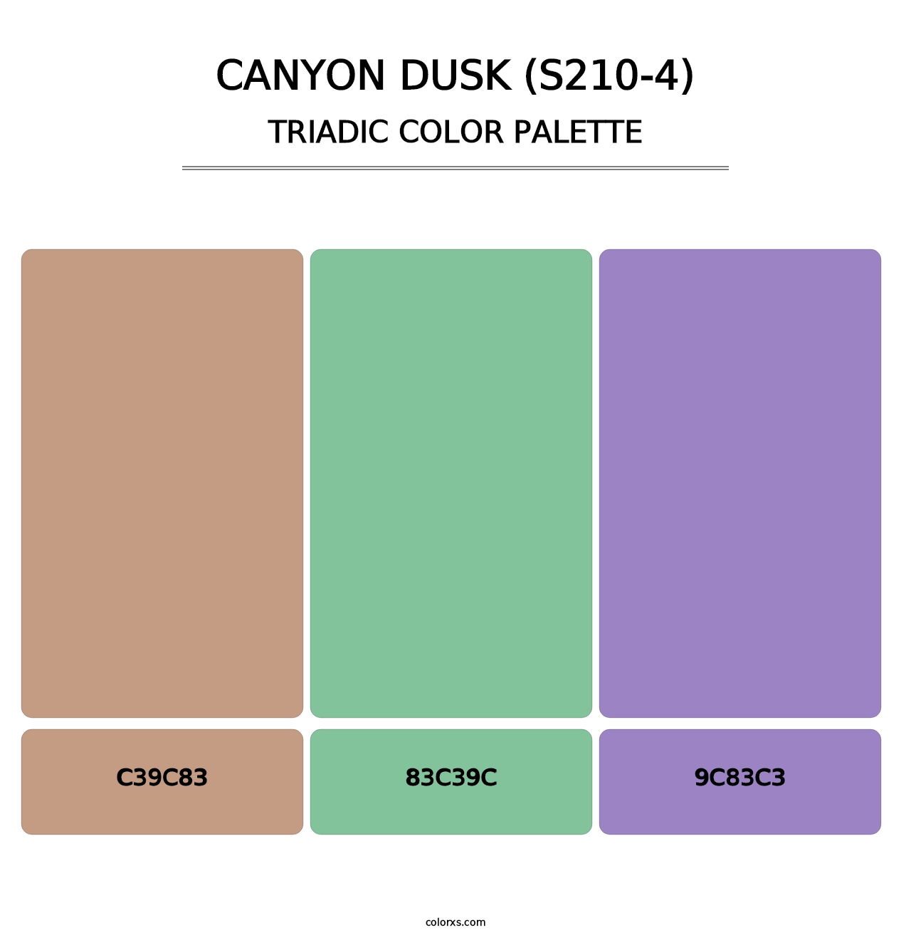 Canyon Dusk (S210-4) - Triadic Color Palette