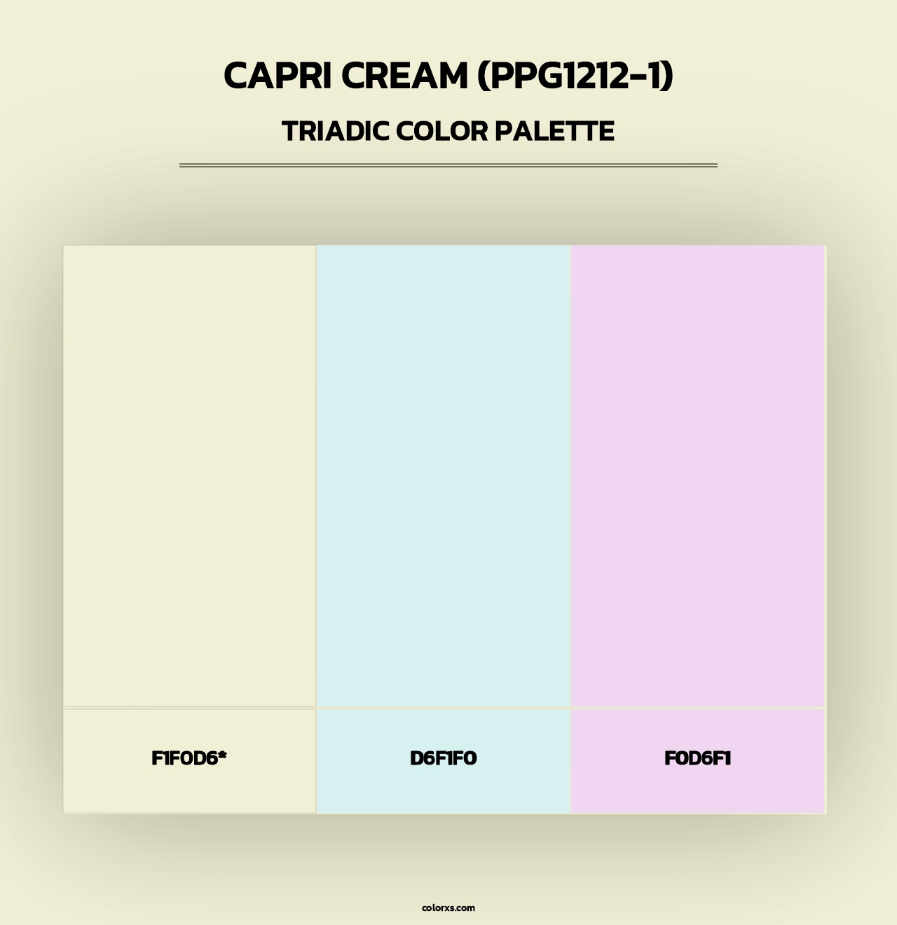 Capri Cream (PPG1212-1) - Triadic Color Palette
