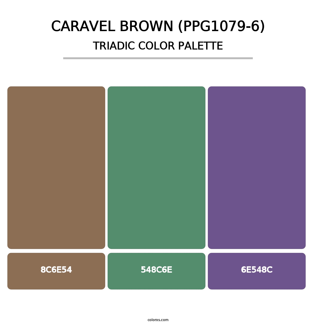 Caravel Brown (PPG1079-6) - Triadic Color Palette