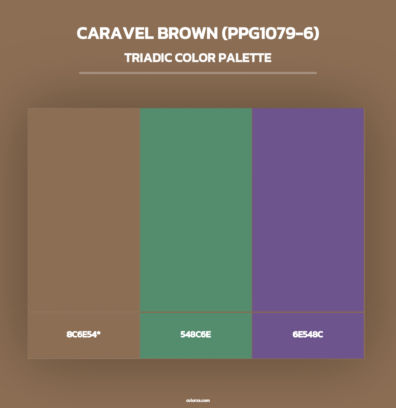Caravel Brown (PPG1079-6) - Triadic Color Palette