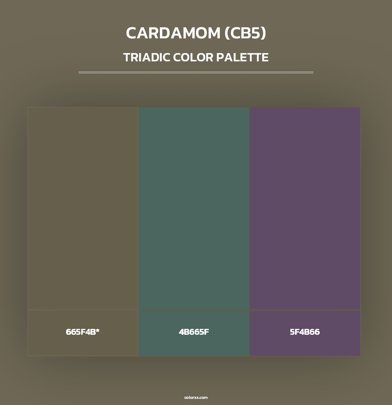 Cardamom (CB5) - Triadic Color Palette