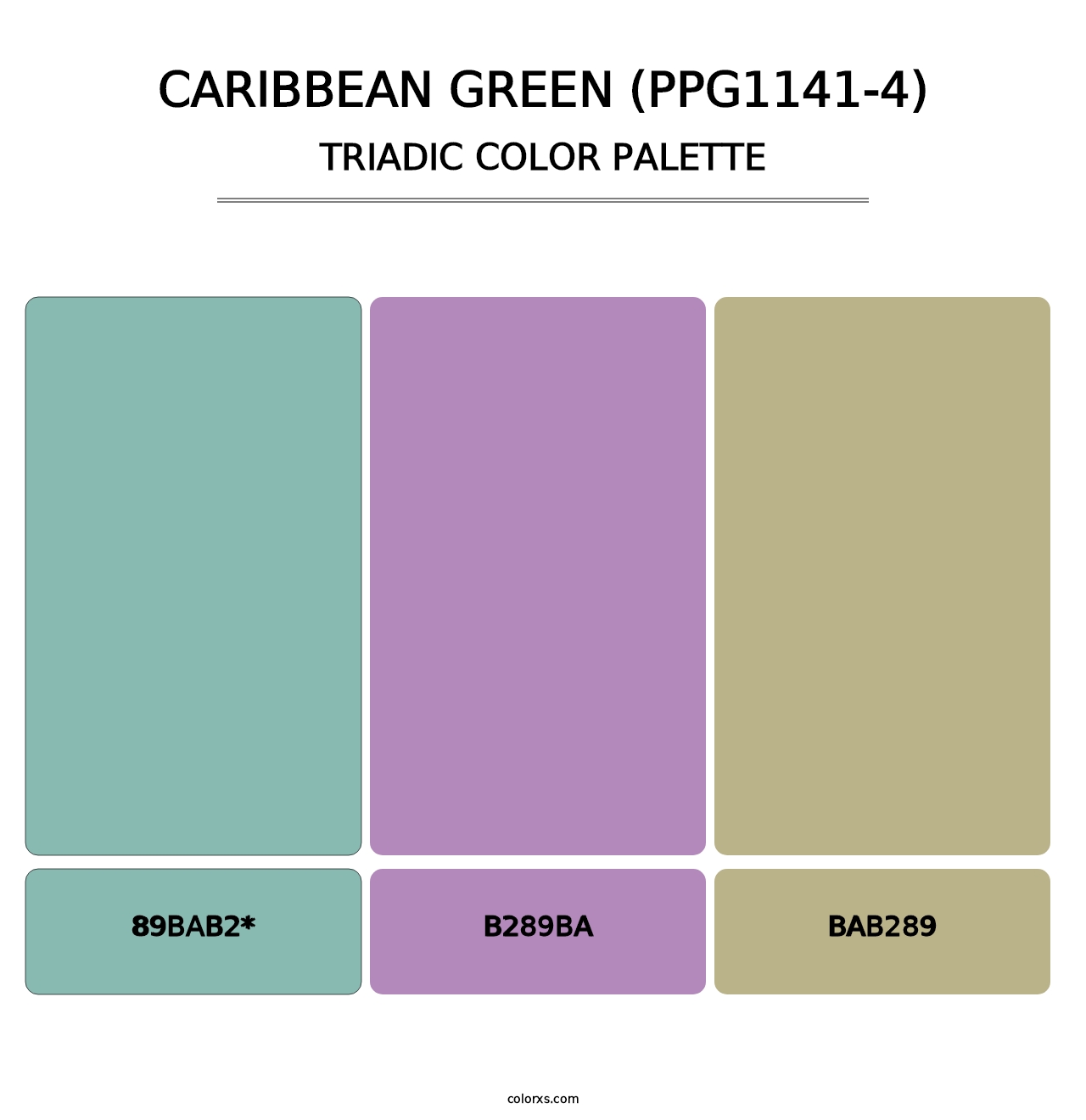 Caribbean Green (PPG1141-4) - Triadic Color Palette