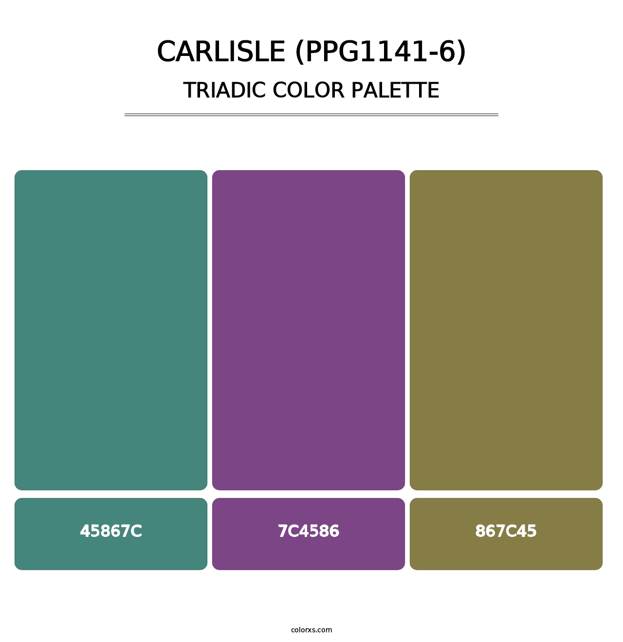 Carlisle (PPG1141-6) - Triadic Color Palette