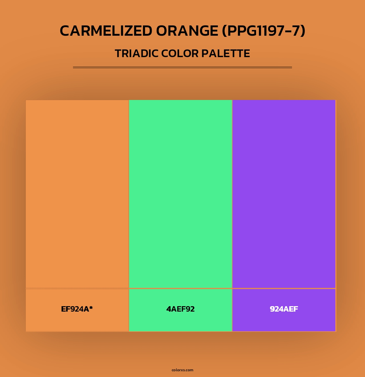 Carmelized Orange (PPG1197-7) - Triadic Color Palette
