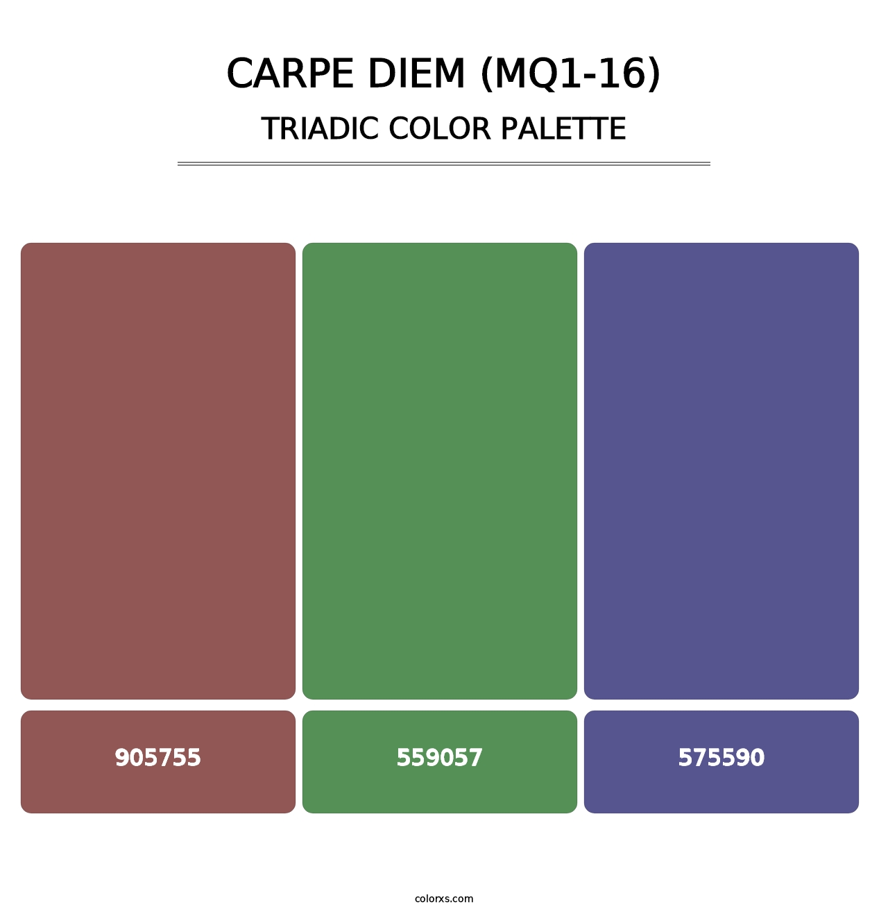 Carpe Diem (MQ1-16) - Triadic Color Palette