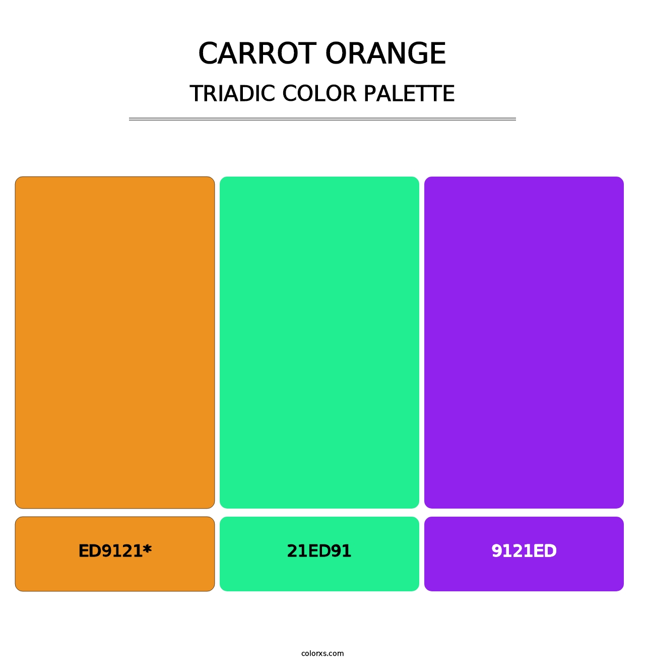 Carrot Orange - Triadic Color Palette