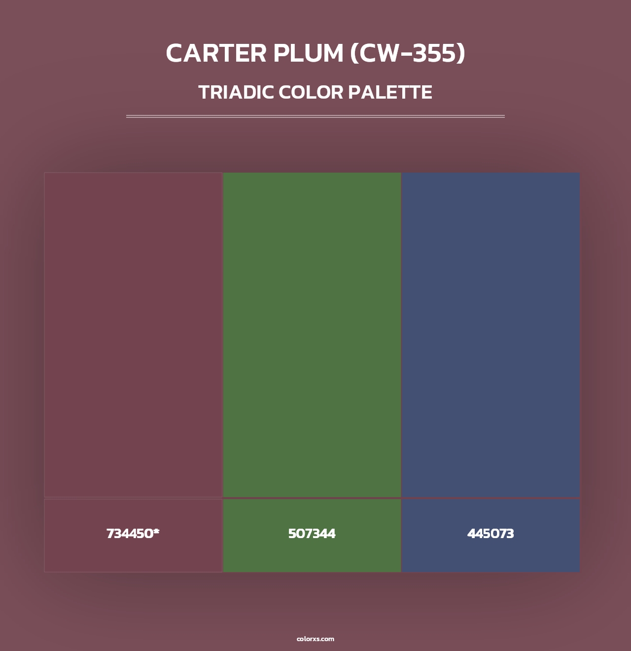 Carter Plum (CW-355) - Triadic Color Palette