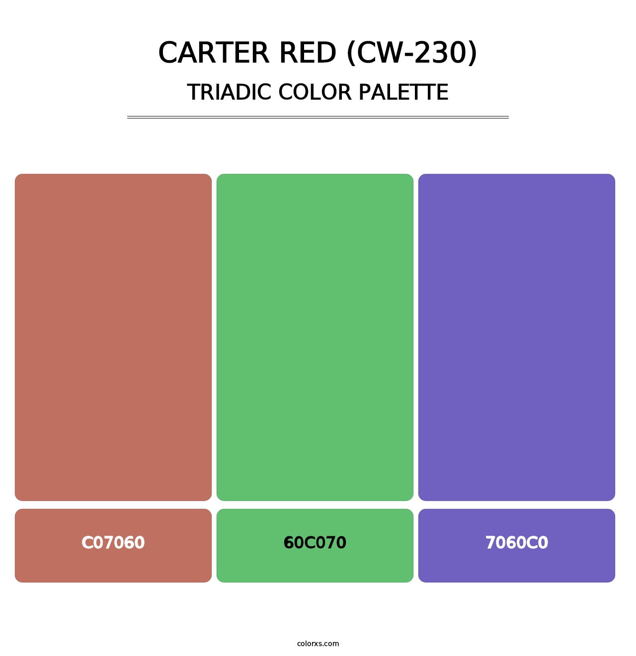 Carter Red (CW-230) - Triadic Color Palette