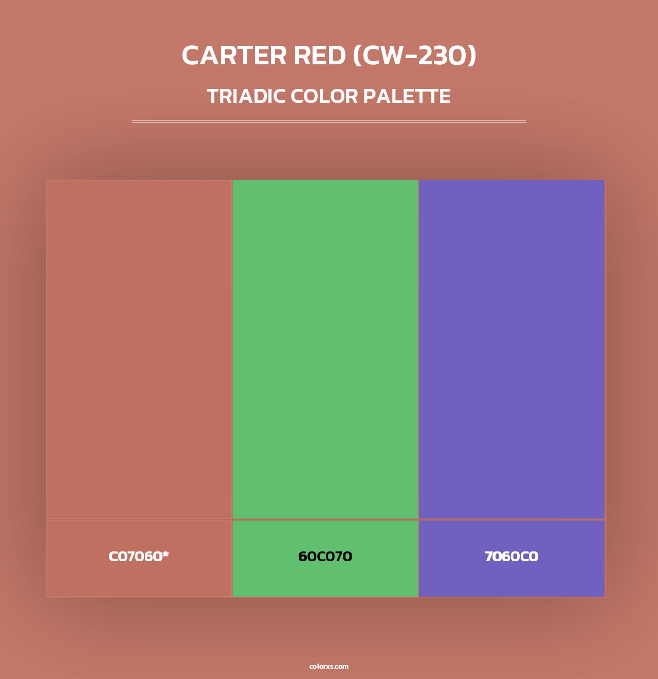 Carter Red (CW-230) - Triadic Color Palette