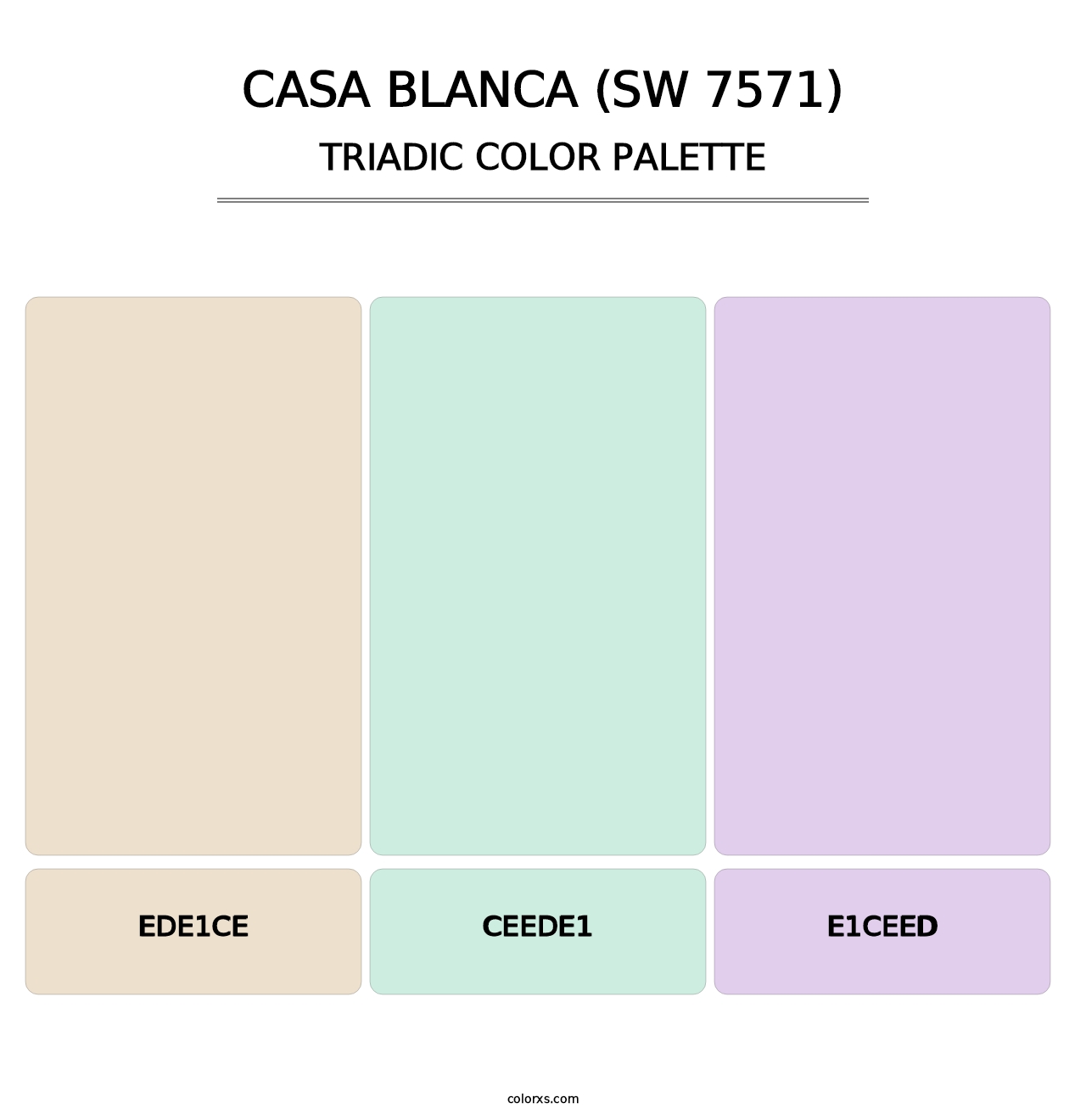 Casa Blanca (SW 7571) - Triadic Color Palette