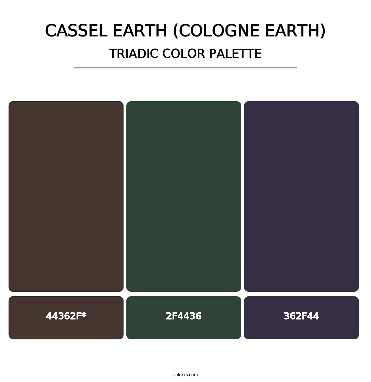 Cassel Earth (Cologne Earth) - Triadic Color Palette