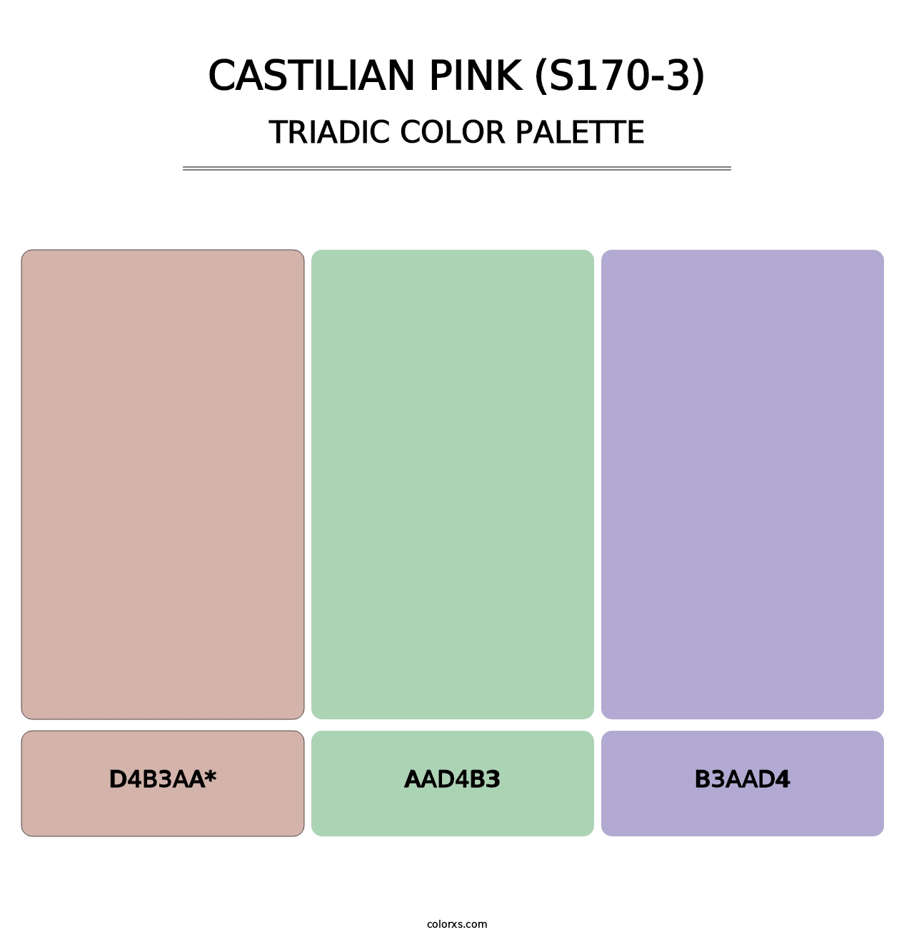 Castilian Pink (S170-3) - Triadic Color Palette
