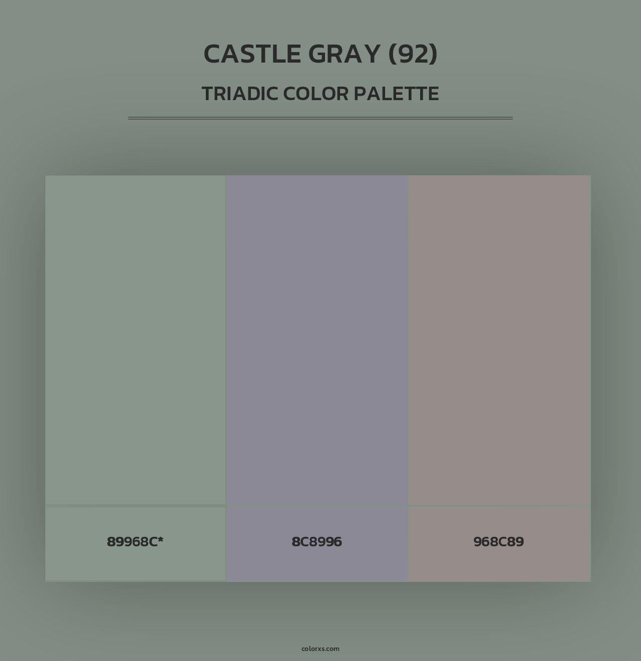 Castle Gray (92) - Triadic Color Palette