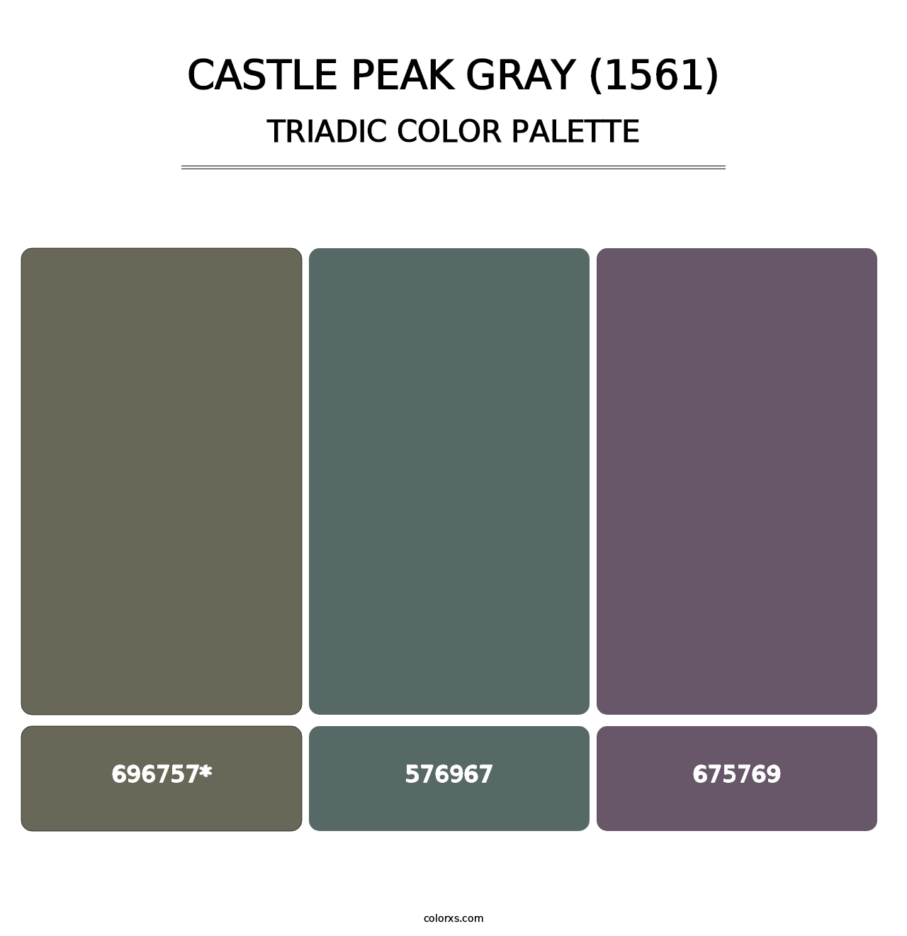 Castle Peak Gray (1561) - Triadic Color Palette