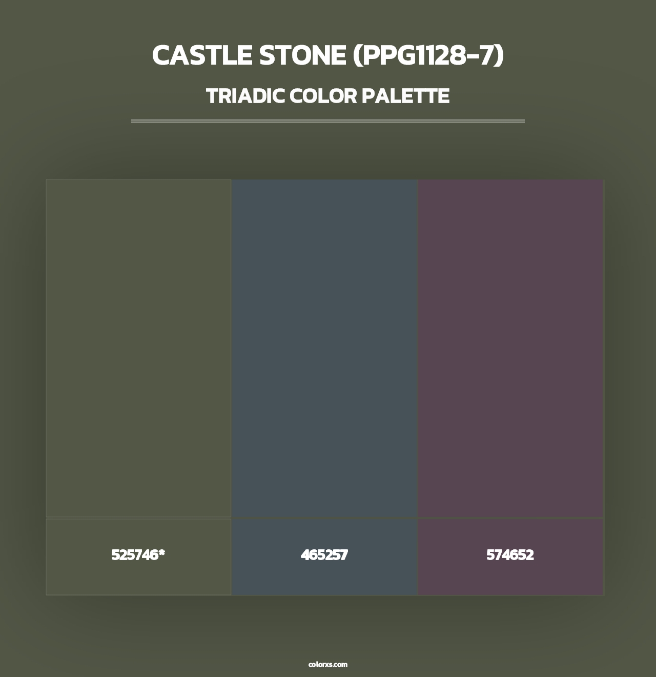 Castle Stone (PPG1128-7) - Triadic Color Palette